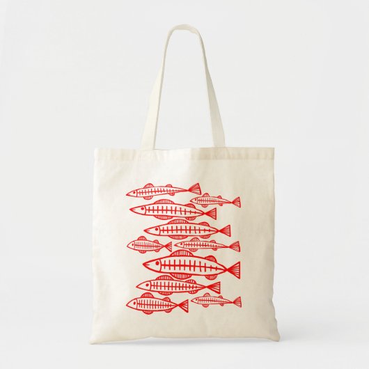 Veel vis - rood tote bag (Voorkant)