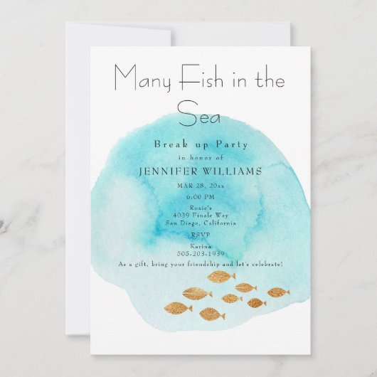Veel vissen in het Zee breken feestuitnodiging Kaart (Voorkant)