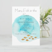 Veel vissen in het Zee breken feestuitnodiging Kaart (Staand voorkant)