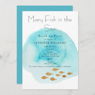 Veel vissen in het Zee breken feestuitnodiging Kaart