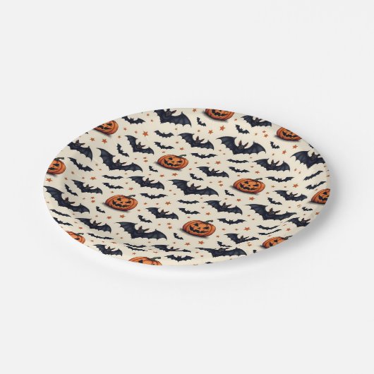 Veel vleermuizen papieren bordje (Gekanteld)