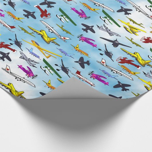 Veel vliegtuigen jets Vighter Planes Fun Kinder Bo Cadeaupapier (Hoek)
