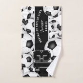 Veel voetballen aangepaste teamnaam bad handdoek (Handdoek)