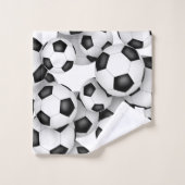 Veel voetballen aangepaste teamnaam bad handdoek (Wasdoekje)