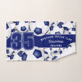 Veel voetballen aangepaste teamnaam blauw handdoek (Handdoek)
