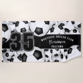 Veel voetballen aangepaste teamnaam strandlaken (Voorkant)