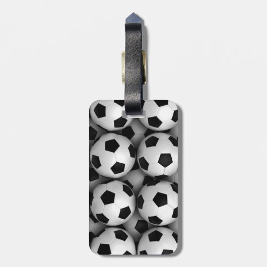 veel voetballen bagagelabel (Achterkant verticaal)