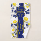 Veel voetballen blauw goud team kleuren geschenken handdoek (Handdoek)