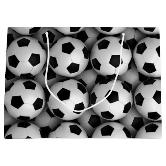 veel voetballen groot cadeauzakje (Voorkant)