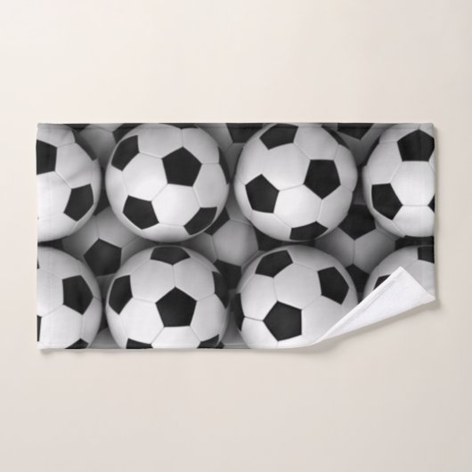 veel voetballen handdoek (Handdoek)