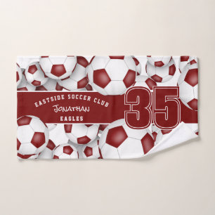 Veel voetballen kastanjebruin team sport cadeau id handdoek