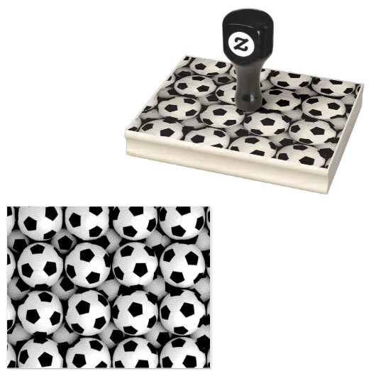 veel voetballen rubberstempel (Gestempeld)