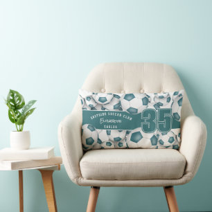 Veel voetballen team kleuren sportgeschenken blauw kussen