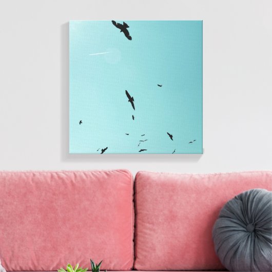 Veel vogels en een contra-indicatie canvas afdruk (Insitu (Woonkamer))