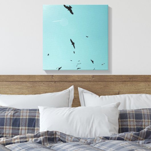 Veel vogels en een contra-indicatie canvas afdruk (Insitu (Slaapkamer))