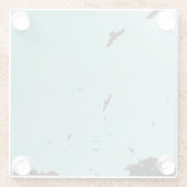 Veel vogels en een contra-indicatie glazen onderzetter (Achterkant)