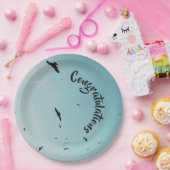 Veel vogels en een contra-jouw tekst papieren bordje (Feest)