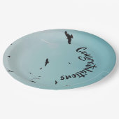 Veel vogels en een contra-jouw tekst papieren bordje (Gekanteld)