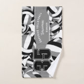 Veel volleyballen atletische team geschenken zwart handdoek (Handdoek)