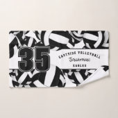 Veel volleyballen atletische teamnaam zwart wit handdoek (Handdoek)
