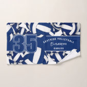 Veel volleyballen speler naam blauwe team kleuren handdoek (Handdoek)