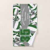 Veel volleyballen sportclub cadeaus groen grijs handdoek (Handdoek)