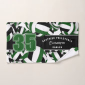 Veel volleyballen sportteam geschenken groen zwart handdoek (Handdoek)