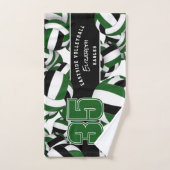 Veel volleyballen sportteam geschenken groen zwart handdoek (Handdoek)