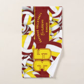 Veel volleyballen sportteam geschenken maroon goud handdoek (Handdoek)