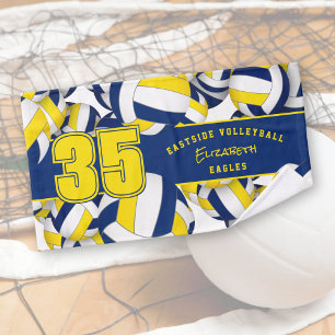 Veel volleyballen team spirit geschenken blauw gou handdoek