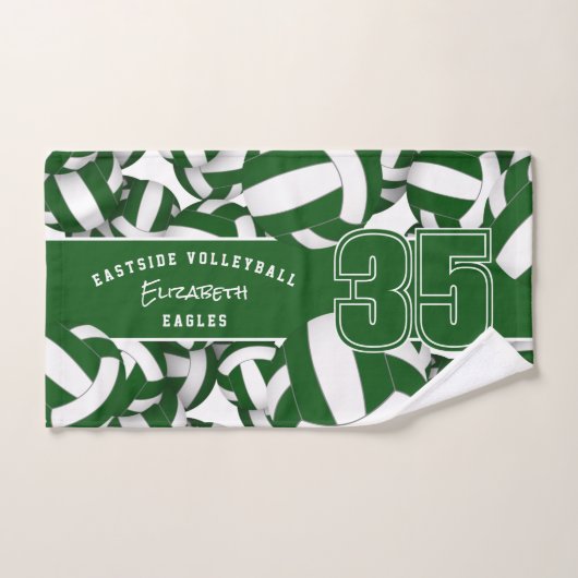 Veel volleyballen team spirit geschenken groen wit handdoek (Handdoek)