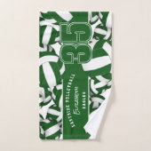 Veel volleyballen team spirit geschenken groen wit handdoek (Handdoek)