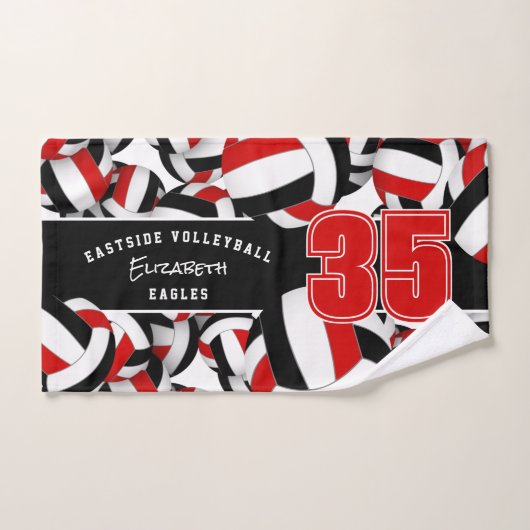 Veel volleyballen team spirit geschenken rood zwar handdoek (Handdoek)