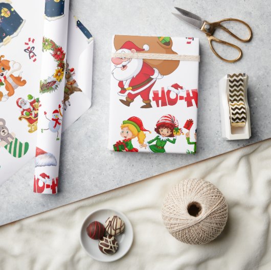 Veel vrienden van de kerstman cadeaupapier (Crafts)