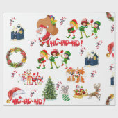 Veel vrienden van de kerstman cadeaupapier (Vlak)