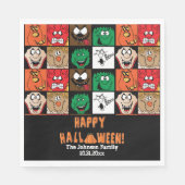 Veel vun Scary Halloween Faces Servet (Voorkant)