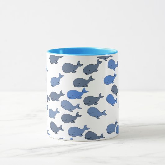 veel walvissen - schattig patroon mok (Midden)