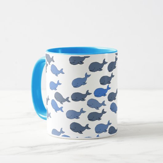 veel walvissen - schattig patroon mok (Voorkant links)