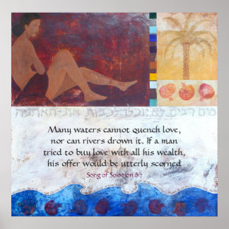 Veel wateren kunnen de liefde niet ondermijnen, n. poster