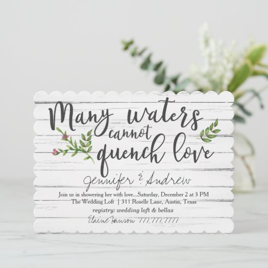 Veel wateren kunnen niet blussen liefde bruids kaart (Staand voorkant)