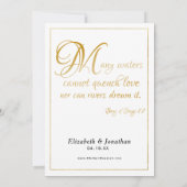 Veel Wateren Schrift Elegant Gouden Bruidsdouche Kaart (Achterkant)