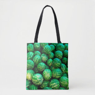 Veel watermeloenen op de markt tote bag