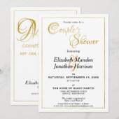 Veel Waters-scripts Elegant Gold Couple's Shower Kaart (Voorkant / Achterkant)