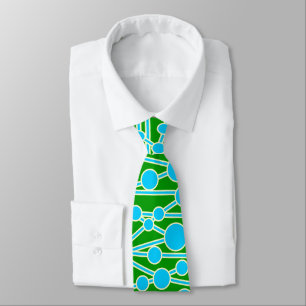 Veel wegen II Blauw met Wit op Groen 009900 Stropdas