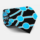 Veel wegen II blauw met wit op zwart Stropdas (Opgerold)