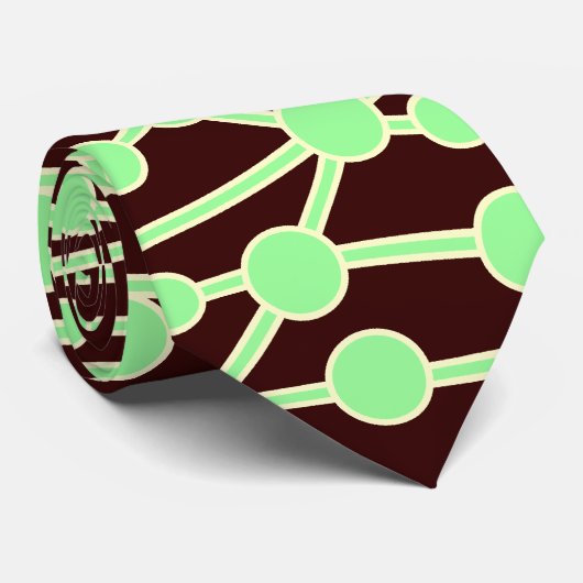 Veel wegen II Munt met Cream op bruin 330000 Stropdas (Opgerold)