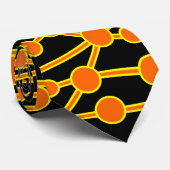Veel wegen II Oranje en geel op zwart Stropdas (Opgerold)