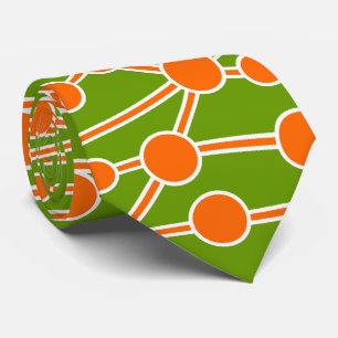 Veel wegen II Oranje en wit op de groene 669900 Stropdas