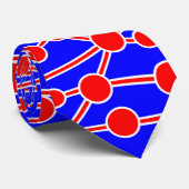 Veel wegen II Rood en Wit op Blauw 0000FF Stropdas (Opgerold)