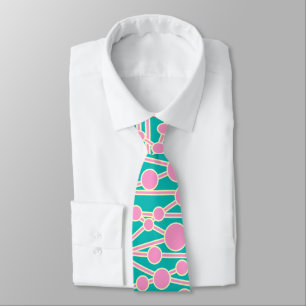 Veel wegen II Roze en Cream op Aqua 0ABAB5 Stropdas